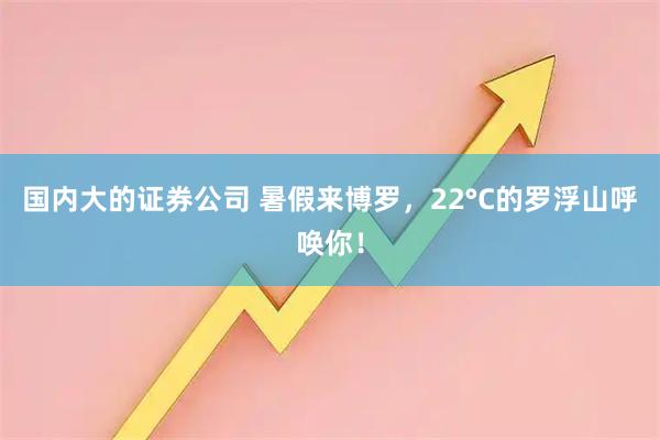 国内大的证券公司 暑假来博罗，22°C的罗浮山呼唤你！